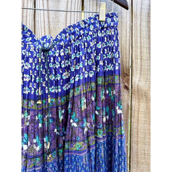 Vintage Blockprint Drawstring Skirt — Adjustable Fit / Spell-Level Cult Piece - Picture 8 of 10